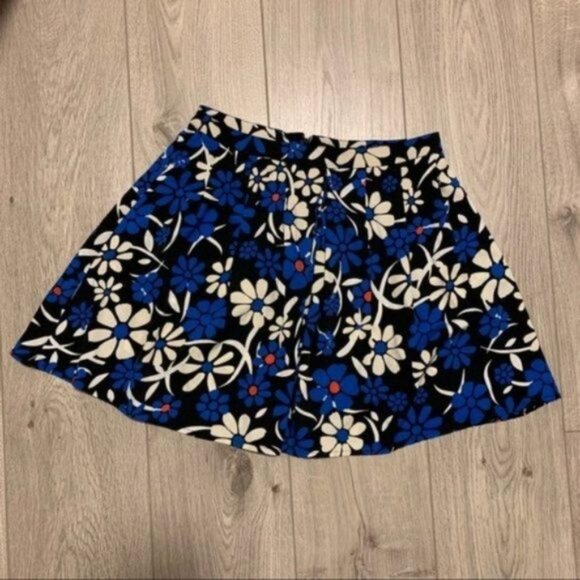 NWT Walter Baker blue white floral print mini skirt size women 4 - Picture 3 of 8